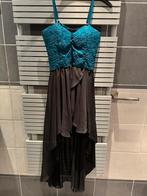 Turkoois-zwarte gala jurk, Galajurk, Zwart, Maat 42/44 (L), Ophalen of Verzenden