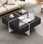 Salontafel Uitschuifbaar - Hoogglans zwart - 70x70x35cm, Verzenden, Nieuw