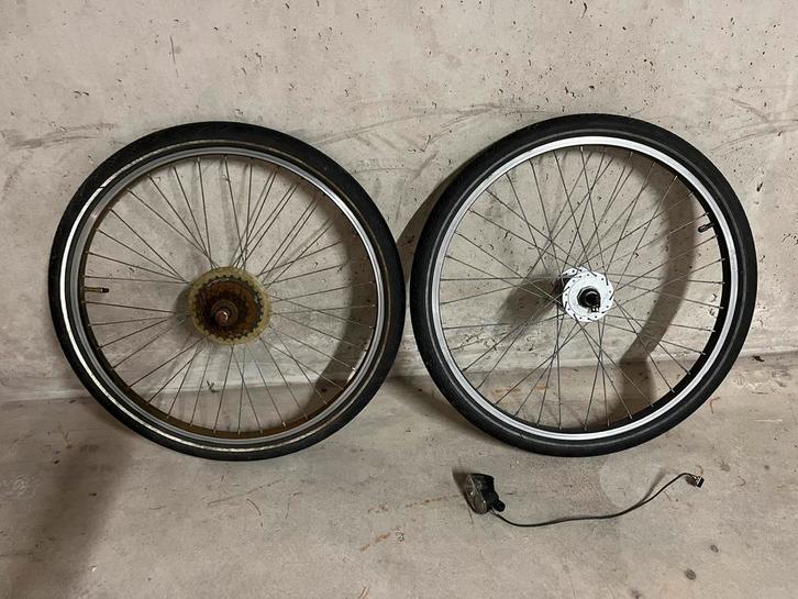 Set 24 inch velgen met naafdynamo van een BTwin Rockrider, Fietsen en Brommers, Fietsonderdelen, Gebruikt, Algemeen, Wiel, Ophalen of Verzenden