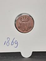 Halve cent 1869 koning Willem III, Postzegels en Munten, Munten | Nederland, Ophalen of Verzenden, Koning Willem III, Overige waardes