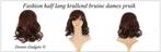 Dennis Gadgets: Damespruik half lang bruin krullend nr.16, Ophalen of Verzenden, Nieuw, Pruik of Haarverlenging
