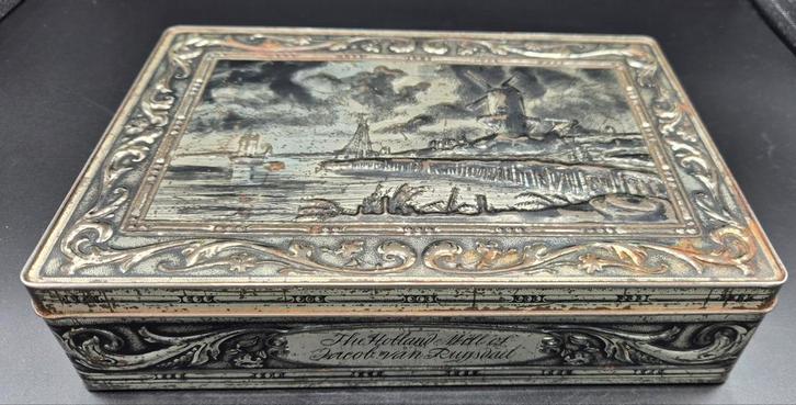 Vintage Koekblik Jacob van Ruysdael jaren 50, Verzamelen, Blikken, Gebruikt, Koek(jes), Ophalen of Verzenden