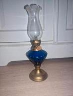 Kleine olielamp blauw glas, Antiek en Kunst, Ophalen of Verzenden