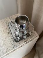 Tramontina 2 sets rvs espresso kop schotel lepel, Overige materialen, Tweedehands, Tweedehands, Tramontina
