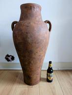 Grote terracotta amfora/ kruik/ vaas/ pot met 2 handvatten, Huis en Inrichting, Ophalen, Overige kleuren, 50 tot 75 cm, Aardewerk of Porselein