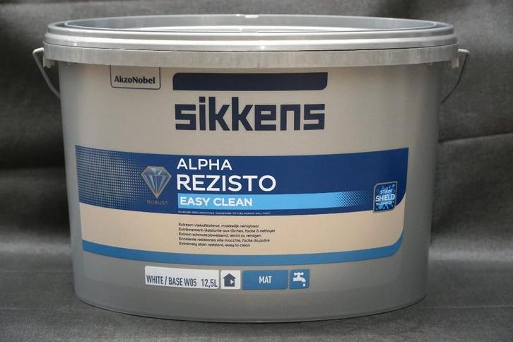 Sikkens Alpha Rezisto easyclean 12,5 Liter per liter 11.12, Doe-het-zelf en Verbouw, Verf, Beits en Lak, Nieuw, Verf, Minder dan 5 liter
