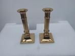 SET VAN 2 GOUD KANDELAAR EMPIRE GOLD DECEMBER IN STIJL, Antiek en Kunst, Antiek | Kandelaars, Ophalen of Verzenden, Koper of Brons