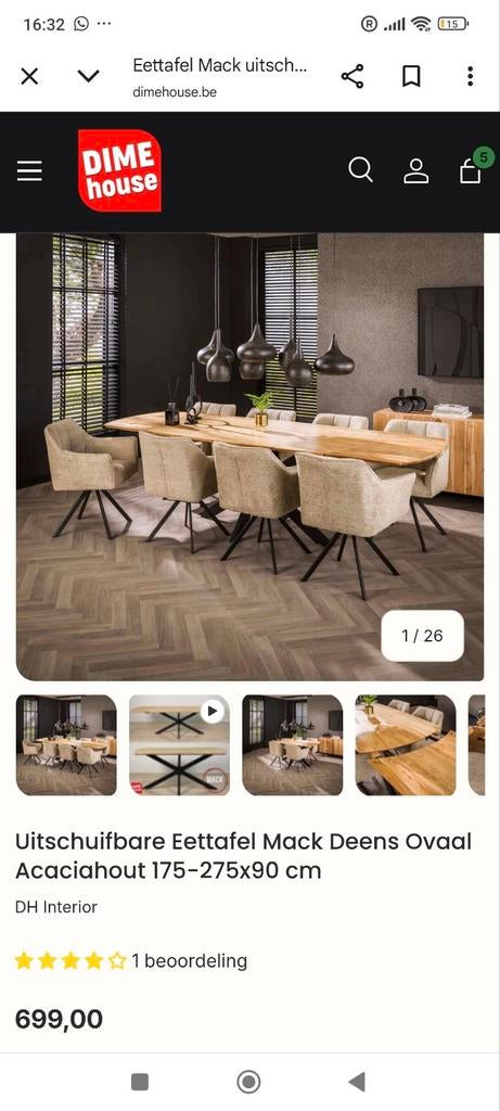 Eettafel Nieuwe uitschuifbare eettafel - nooit gebruikt!, Nieuw, Vijf personen of meer, 150 tot 200 cm, Modern