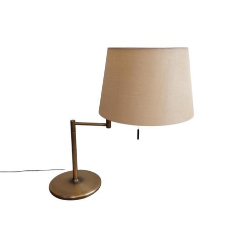 Vintage messing tafellamp Swiss Lamps Int. (Zwitserland), Huis en Inrichting, Lampen | Tafellampen, Gebruikt, 50 tot 75 cm, Overige materialen