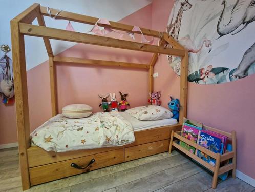 Peuterbed - huisjesbed, Kinderen en Baby's, Kinderkamer | Bedden, Zo goed als nieuw, 140 tot 160 cm, 70 tot 85 cm, Ophalen