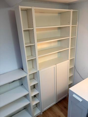 IKEA BILLY boekenkasten + OXBERG deuren - wit - afbeelding 1