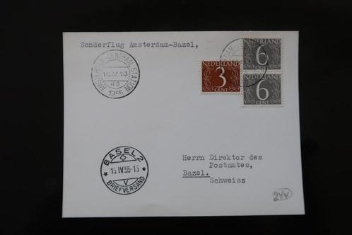 Sonderflug Amsterdam Basel1955, Postzegels en Munten, Brieven en Enveloppen | Nederland, Envelop, Ophalen of Verzenden