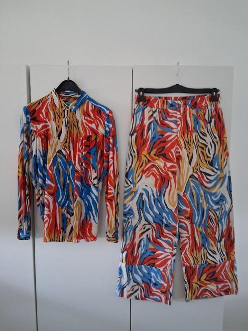 Benetton blouse met bijbehorende broek mt.L/XL, Kleding | Dames, Blouses en Tunieken, Zo goed als nieuw, Maat 46/48 (XL) of groter
