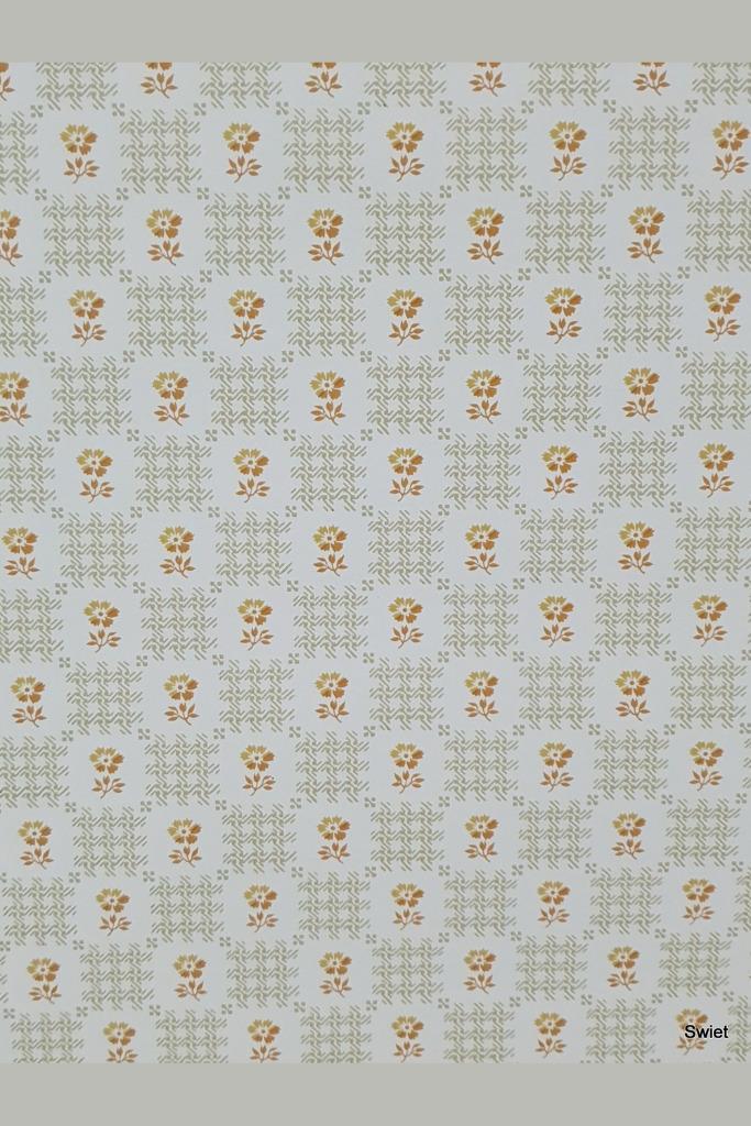 14032 vintage behang retro oranje groen 70s grafisch swiet, Huis en Inrichting, Stoffering | Behang, Groen, minder dan 10 m², Ophalen of Verzenden