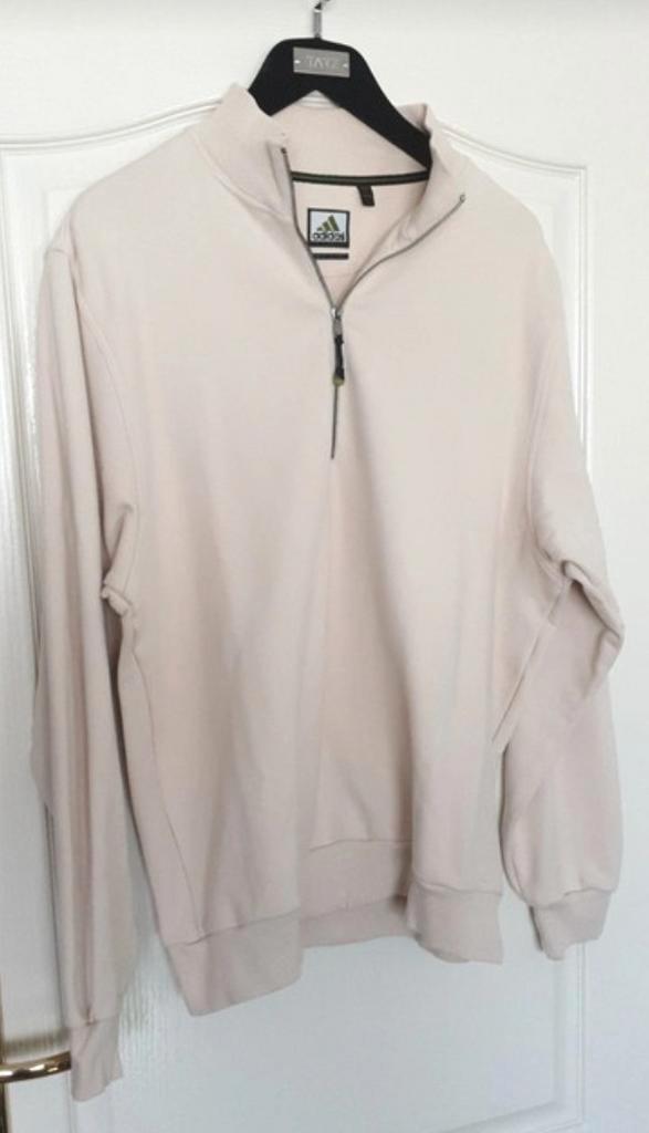 Nw. ongedr. Adidas sportieve Zip kraag sweater crème mt. L, Kleding | Heren, Sportkleding, Nieuw, Algemeen, Maat 52/54 (L), Beige