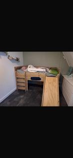 Steigerhout Half hoogslaper, Kinderen en Baby's, Kinderkamer | Stapelbedden en Hoogslapers, Ophalen, Zo goed als nieuw, Halfhoogslaper