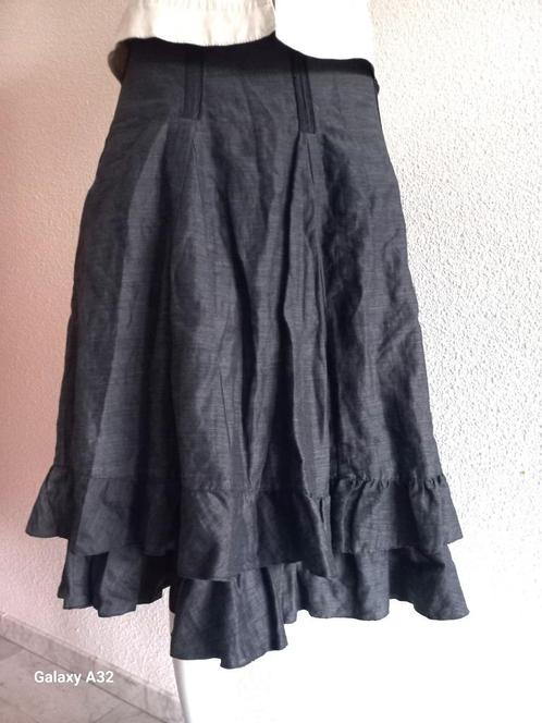 Donkergrijze rok van Julien le Roy, maat 44, Kleding | Dames, Rokken, Zo goed als nieuw, Maat 42/44 (L), Grijs, Onder de knie