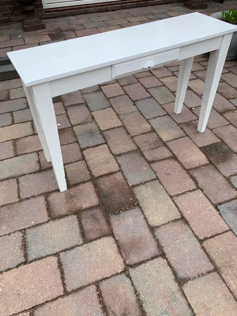 Witte sidetable met lade, Antiek en Kunst, Curiosa en Brocante, Ophalen