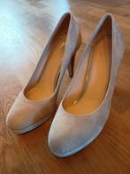 Manfield Pumps Beige Leer - Maat 39, Pumps, Beige, Ophalen of Verzenden, Zo goed als nieuw