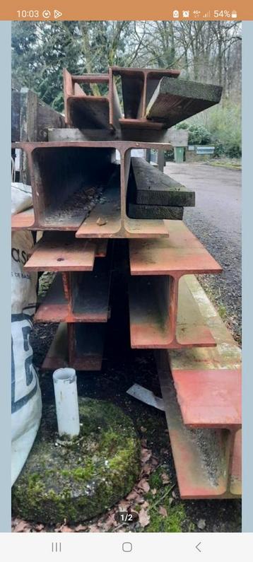 H-profiel spanten staal 2x 6600mm en 1x 3800mm beschikbaar voor biedingen