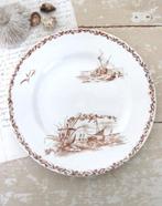 Antiek Frans bord Terre de Fer “Marine”1, Antiek en Kunst, Antiek | Servies los, Ophalen of Verzenden