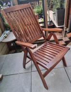 ZES teakhouten tuinstoelen, Ophalen, Gebruikt, Teakhout, Verstelbaar