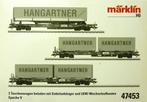 Märklin 47453 Set (3) Hangartner SBB-CFF Hupac, Hobby en Vrije tijd, Modeltreinen | H0, Wisselstroom, Treinset, Nieuw, Ophalen of Verzenden