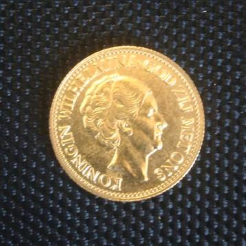 Gouden tientje Wilhelmina 10 gulden 1933 vergulde naslag beschikbaar voor biedingen