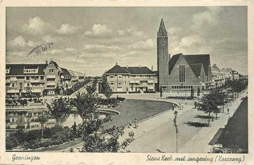 (300-137-003) Groningen Kerk met omgeving, Verzamelen, Ansichtkaarten | Nederland, Groningen, Verzenden