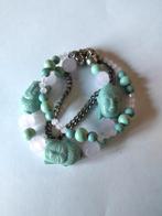 Armband met Boeddha Bedels - Mintgroen & Roze, Ophalen of Verzenden