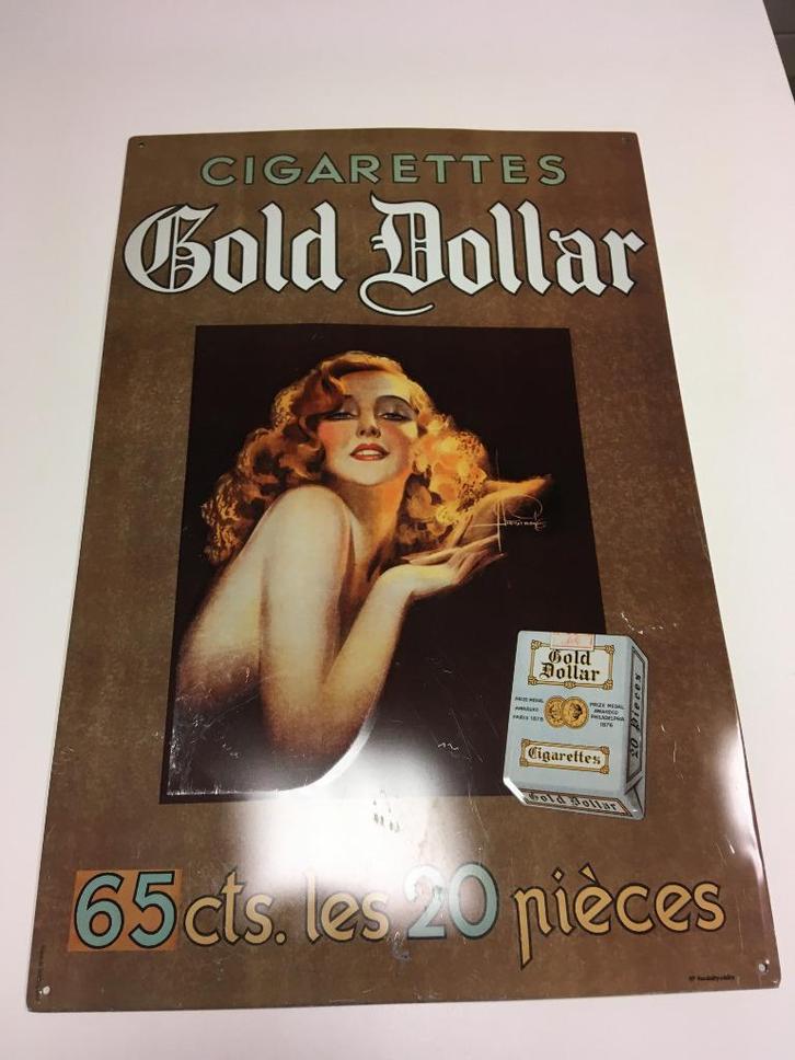 blik display Gold Dollar afm 40x60 cm, Verzamelen, Merken en Reclamevoorwerpen, Reclamebord, Ophalen of Verzenden