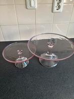 Twee roze glazen taartplateau / etagère H&M Home, Ophalen, Zo goed als nieuw