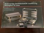 Nieuw Backgammon spel in kunstlederen koffer, Ophalen of Verzenden, Zo goed als nieuw