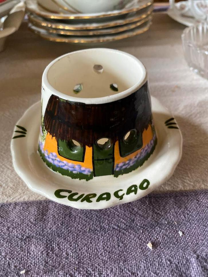 Vintage Curacao Kandelaar - Handgeschilderd, Huis en Inrichting, Woonaccessoires | Kandelaars en Kaarsen, Nieuw, Kandelaar, Minder dan 25 cm