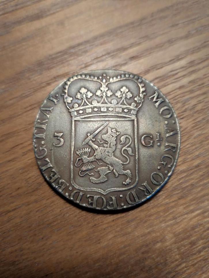 Zilveren 3 Gulden 1794 - Vroege Nederlandse Munt, Postzegels en Munten, Munten | Nederland, Ophalen of Verzenden