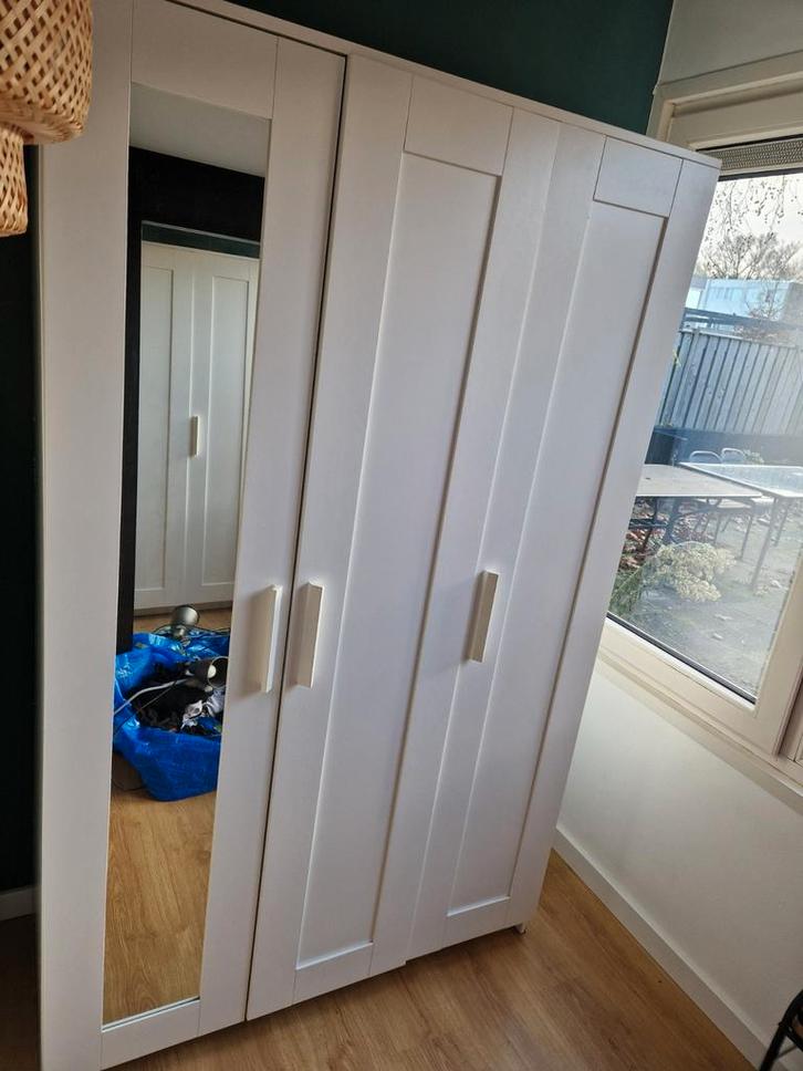 Witte Brimnes Kast IKEA - 3 deuren, Huis en Inrichting, Kasten | Kledingkasten, Gebruikt, 150 tot 200 cm, 100 tot 150 cm, 25 tot 50 cm