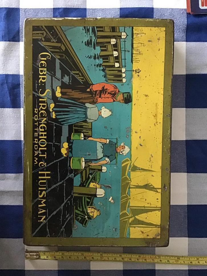 Antieke Blikken Koekjesdoos - Toffees Reclame, Antiek en Kunst, Antiek | Overige Antiek, Ophalen of Verzenden