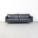 1x Montis Axel Bank 3,5-zits/218cm Zwart Leder - Sledepoot, Huis en Inrichting, Banken | Bankstellen, Gebruikt, Overige maten