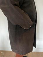 Kalfsleer, nubuk,  jas met losse bontkraag, Ophalen of Verzenden, Zo goed als nieuw, Maat 52/54 (L), Bruin