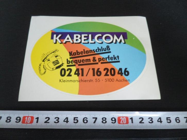 sticker Duitsland Aachen KABELCOM Kabelanschluß, Verzamelen, Stickers, Zo goed als nieuw, Bedrijf of Vereniging, Ophalen