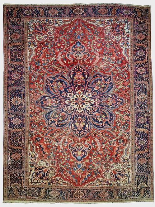 Groot Perzisch tapijt Heriz 432x328 wollen vloerkleed iran, Huis en Inrichting, Stoffering | Tapijten en Kleden, Zo goed als nieuw