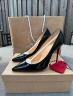 Christian Louboutin Kate 100mm Patent, Ophalen of Verzenden, Zo goed als nieuw, Zwart, Sneakers of Gympen