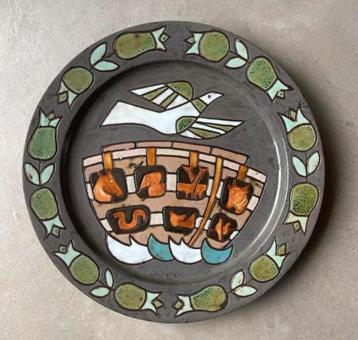 Henk Potters keramiek Wandbord Ark van Noach 32.5 cm. beschikbaar voor biedingen