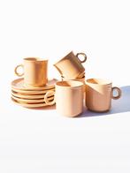5x kop & schotel keramiek zalmroze, €1,95 ps, Verzenden, Keramiek, Zo goed als nieuw, Overige stijlen