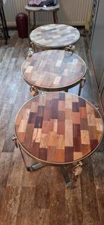 3 Nieuwe bijzettafels, Minder dan 55 cm, Rond, Nieuw, Modern