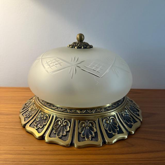 Plafonnière, plafondlamp, barok, klassiek, brocante, vintage, Huis en Inrichting, Lampen | Plafondlampen, Zo goed als nieuw, Glas