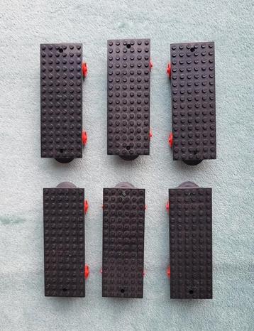 Lego trein blauwe rails wagon onderstellen (lang model) beschikbaar voor biedingen