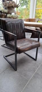 Echt leren eethoekstoelen 3 stuks, Huis en Inrichting, Ophalen, Gebruikt, Drie, Zwart