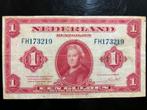 1 gulden 1943 'Wilhelmina' Very fine / Zeer Fraai, Postzegels en Munten, Bankbiljetten | Nederland, Los biljet, 1 gulden, Ophalen of Verzenden