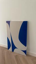 Groot canvas schilderij blauw/ecru 115/75, Ophalen